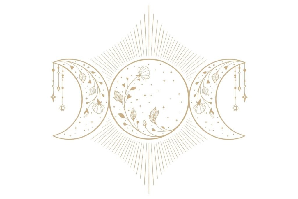 Symbole Sorcellerie Blanche | Symbole Triple Lune | Signification & Histoire photo 1