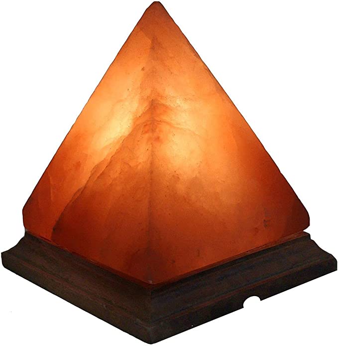 Lampe pyramide en cristal de sel de l'Himalaya