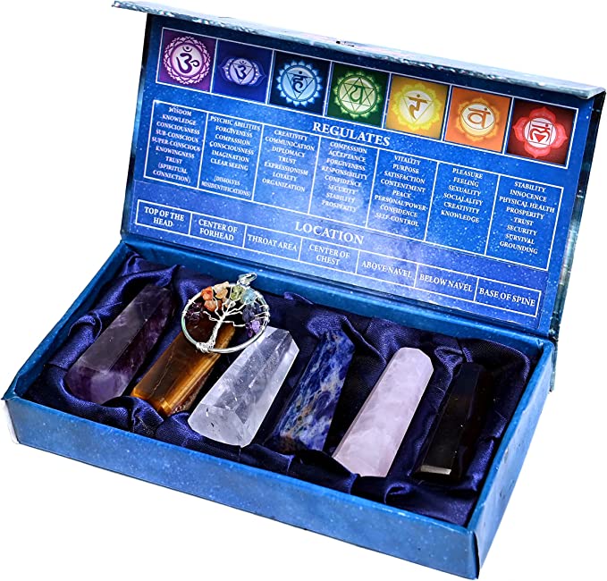 Coffret de 6 baguettes de cristaux chakras