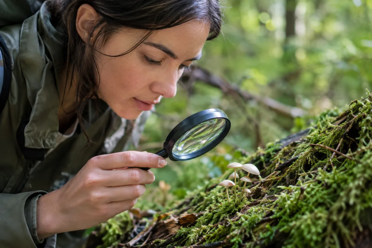 Explorer l'imagerie de la forêt pour nourrir ton éveil Gros plan sur les nervures délicates d'une feuille de chêne baignée de rosée